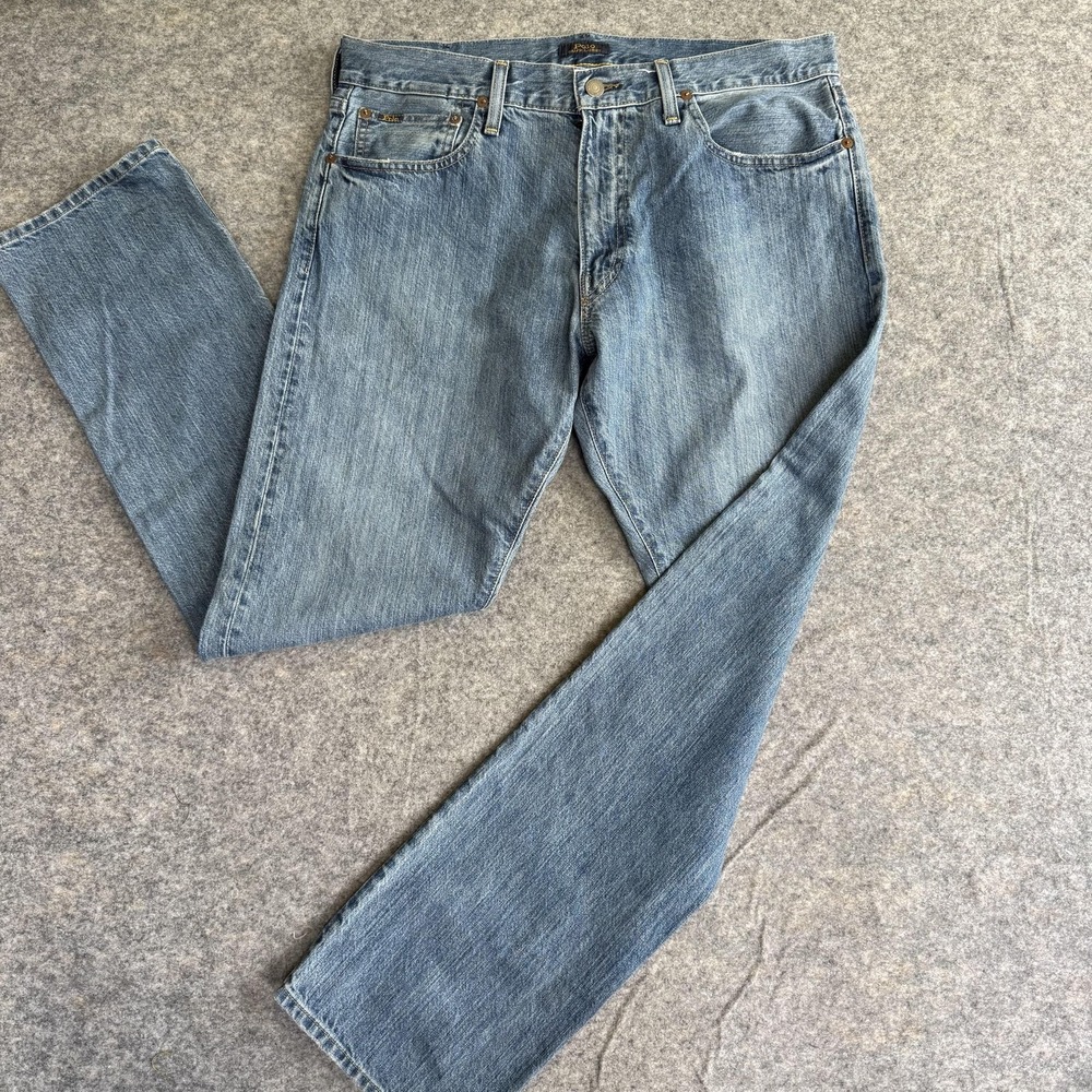 Polo Ralph Lauren Varick Slim Straight Jeans Mens 34x32 Blue Denim Casual